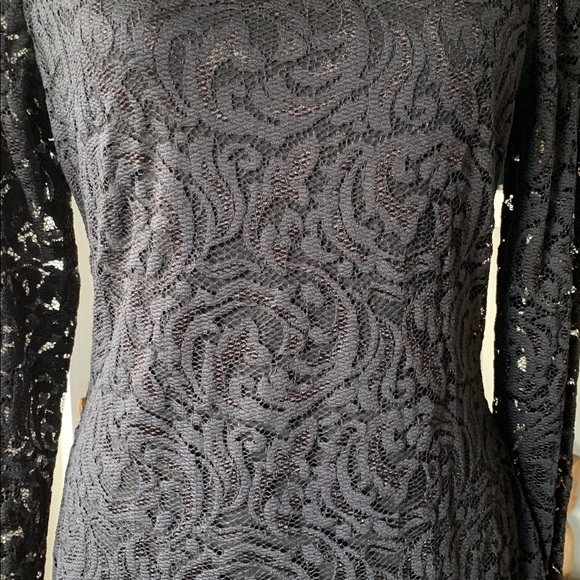 Cache lace top black long sleeve stretchy Victorian steampunk - Picture 10 of 14